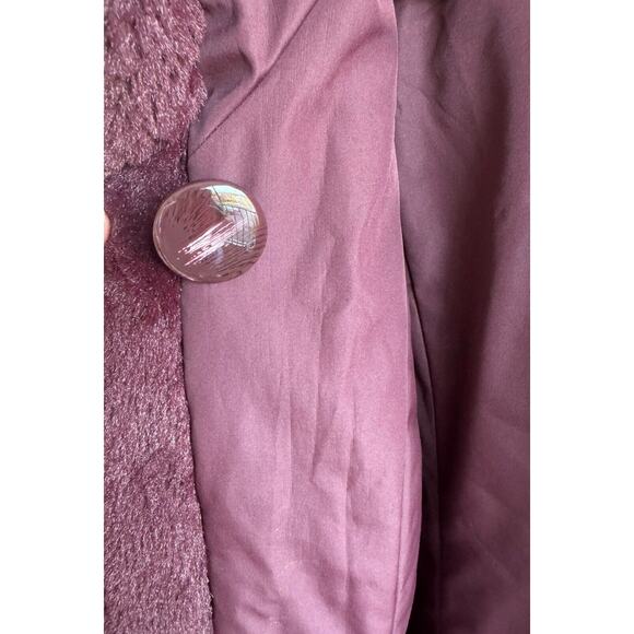 Dennis Basso Reversible H20 resistant-Faux Fur winter Coat Burgundy Womens XS-S - Picture 6 of 9